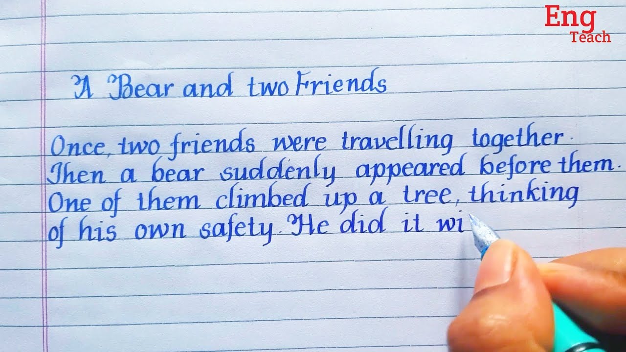 Story: A Bear and two Friends | English handwriting | handwriting| story writing | story |Eng Teach