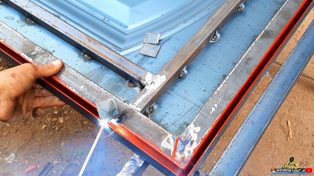 كيفية صنع باب حديدي بطريقة سهلة للمبتدئين | طريقة عمل باب معدني  @فن اللحام welding