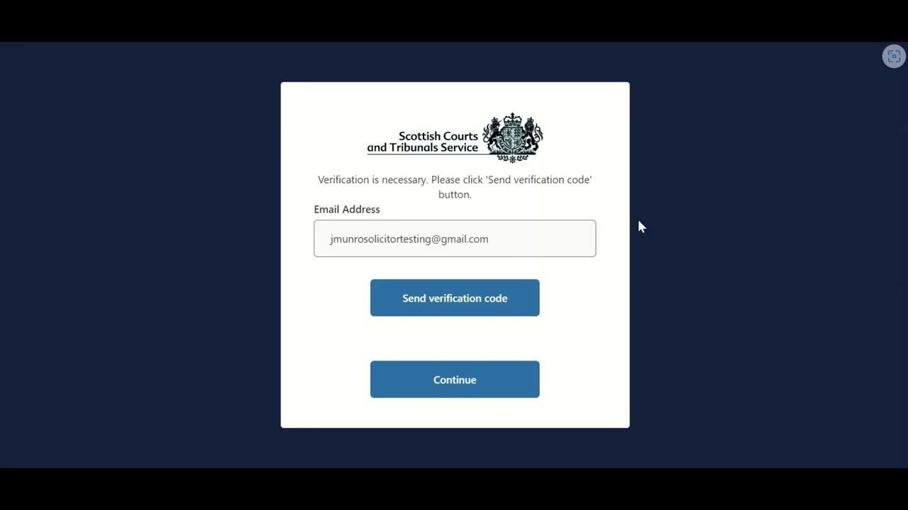 Sign up and sign in process for solicitors