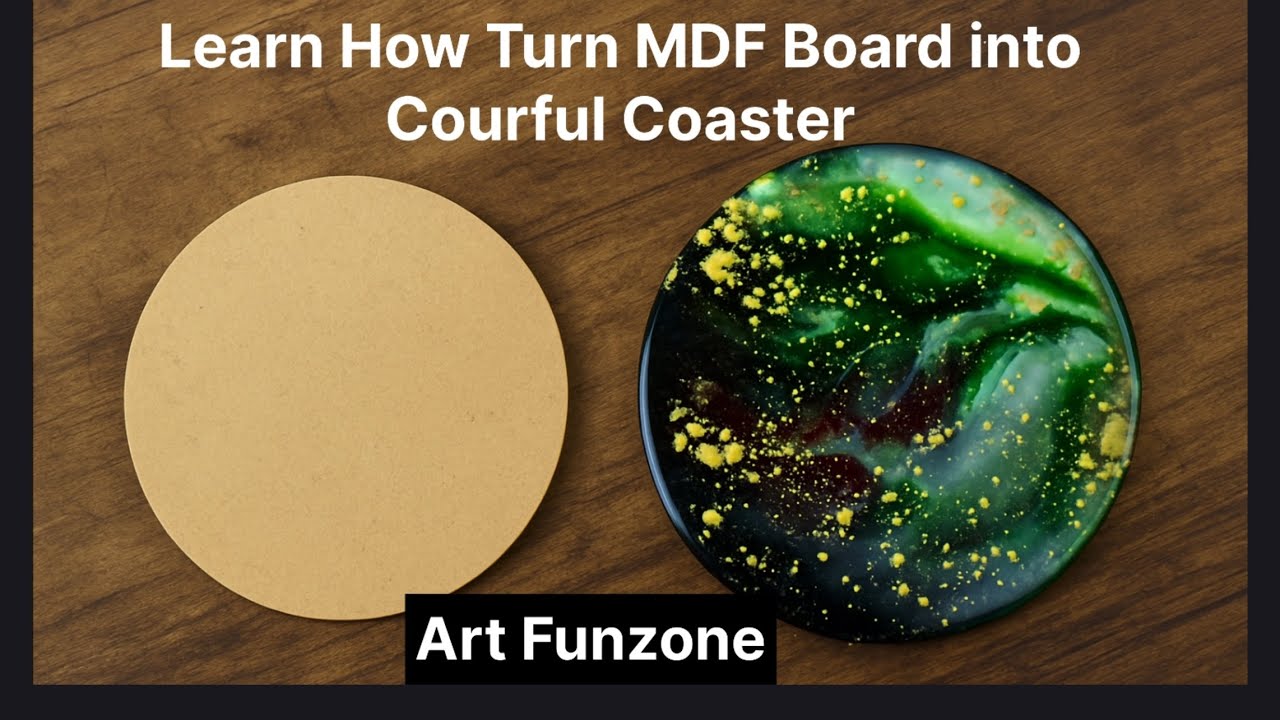 DIY Resin Coaster on MDF Board | Step-by-Step Tutorial.. #resinart #diycrafts #epoxy #youtube