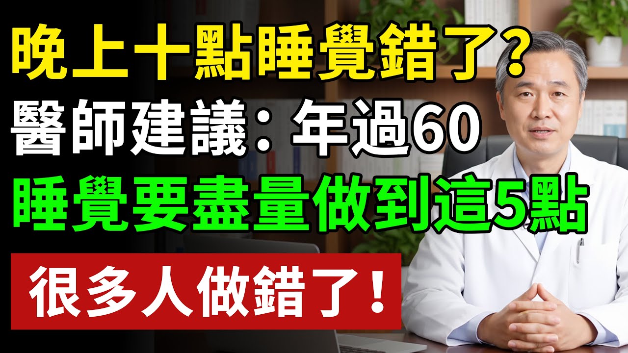 晚上十點睡覺錯了？建議：年過60，睡覺要盡量做到這5點，很多人做錯了！#健康#健康飲食 #養老生活 #老年健康 #樂齡健康