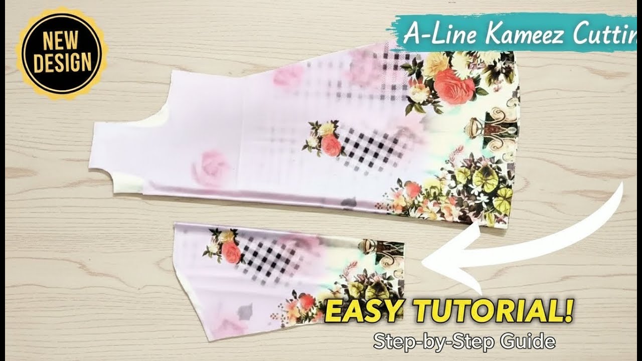 A Line Kameez Cutting in Hindi | Flared Kurti in Less Fabric | Easy Method for Beginners