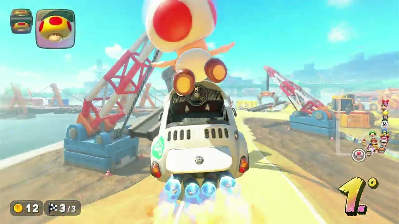 Mario Kart World - Carrera personalizada, solo con Mega Champiñón.