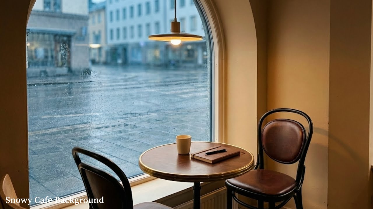 3 Hours Snowy Cafe Background Sound ☕ Quiet Winter Focus for Work & Study