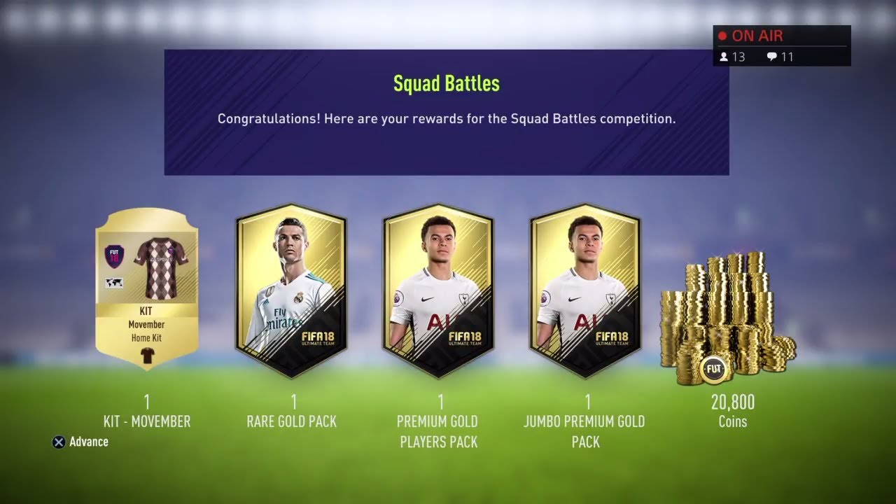 FIFA 18 SQUAD BATTLES REWARDS LIVESTREAM|ELITE3!!!!