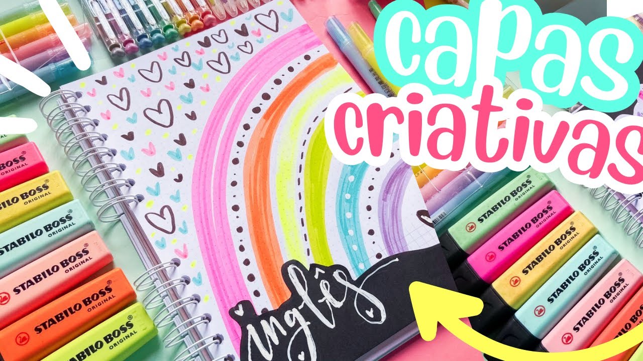 COMO FAZER CAPAS DE MATÉRIAS e TRABALHO: Ideias FOFAS e CRIATIVAS - Karina Idalgo ♥