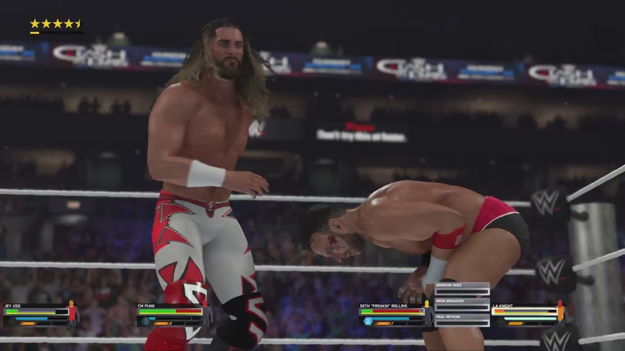 WWE 2K25 | Seth Rollins vs Jey Uso vs Cm Punk vs LA Knight | Fatal 4- way | Clash In Paris
