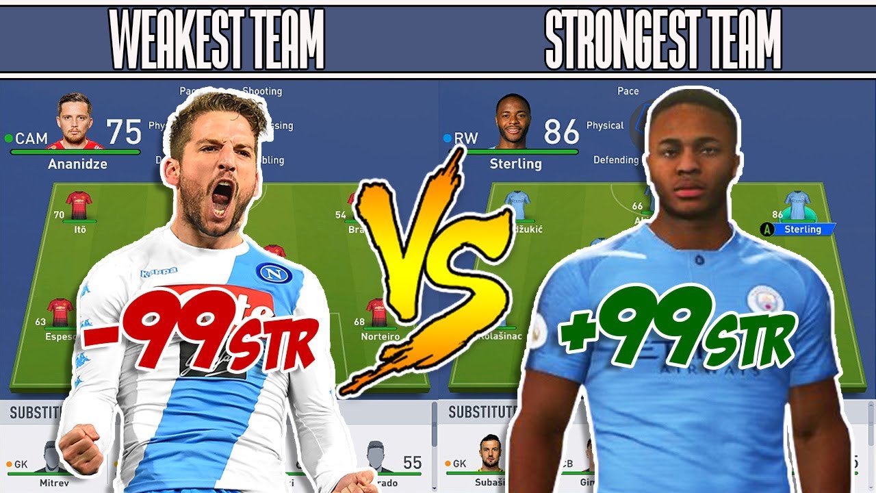 WHAT IF 99 STRENGTH STERLING PLAYED THE WEAKEST TEAM IN FIFA 19 EXPERIMENT!