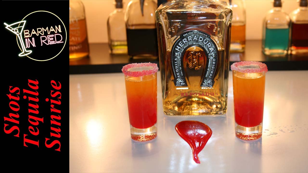 COMO HACER LOS SHOTS TEQUILA SUNRISE