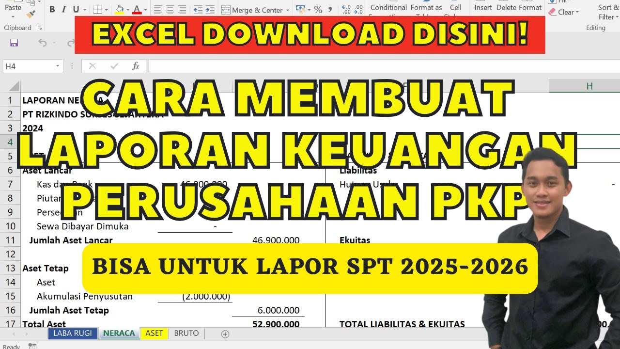 Paling Lengkap! Format Laporan Keuangan Perusahaan PKP Otomatis dari Excel | Bisa Untuk Lapor SPT