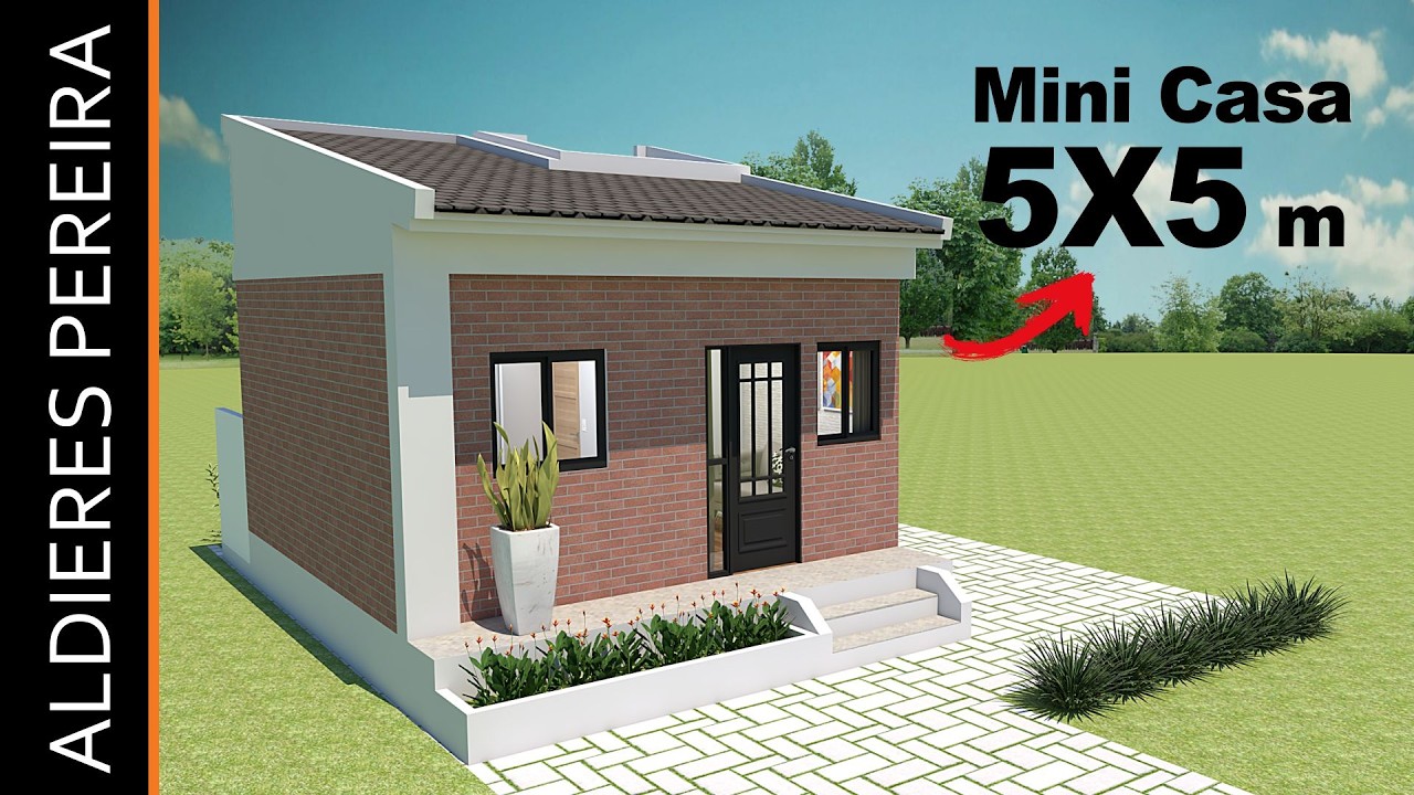 Mini casa térrea 5x5 metros - A melhor planta para esse tamanho!