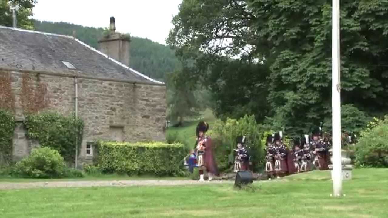 Vale of Atholl Highland Pipe Band at Dunfallandy Estate Pitlochry Scotland