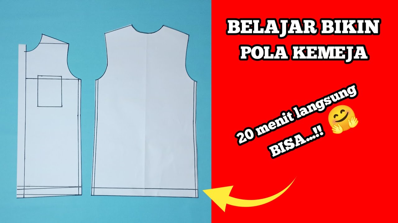 CARA MEMBUAT POLA KEMEJA PRIA - MUDAH DI PAHAMI [Step by step untuk pemula]
