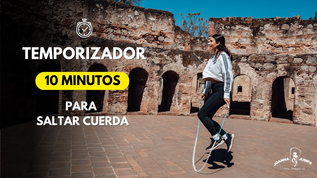Temporizador 10 minutos para saltar cuerda  - 20 segundos de salto x 20 de descanso. Joanna Jumps