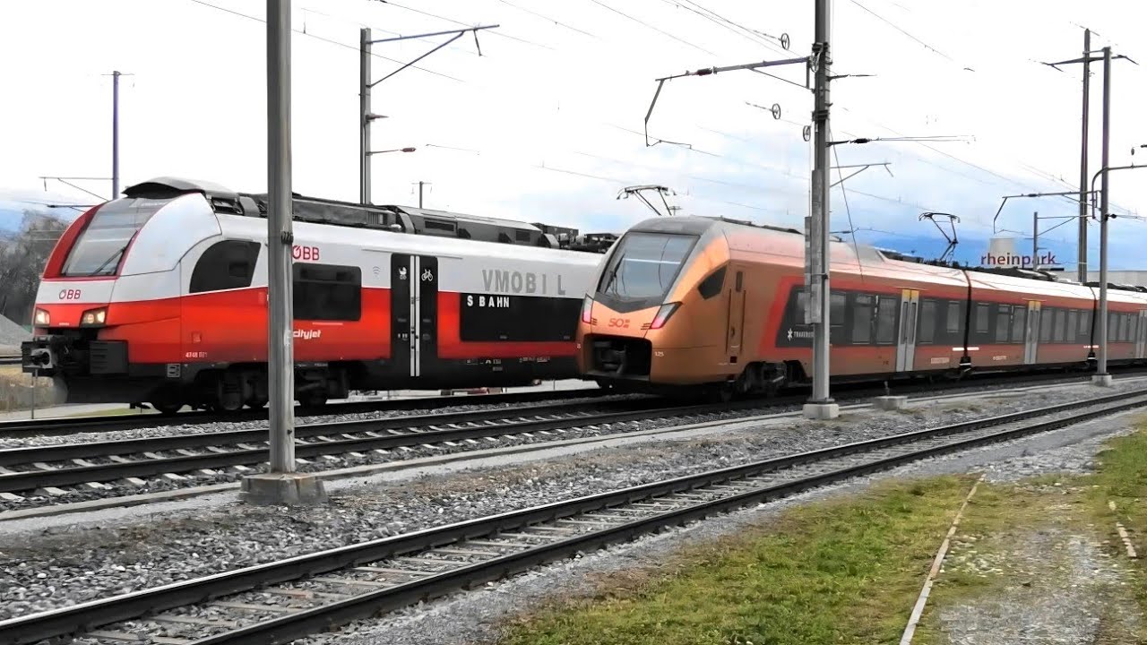 St. Margrethen🇨🇭: Bahnverkehr am Abzweig Chur & Bregenz mit InterRegio & S-Bahnen