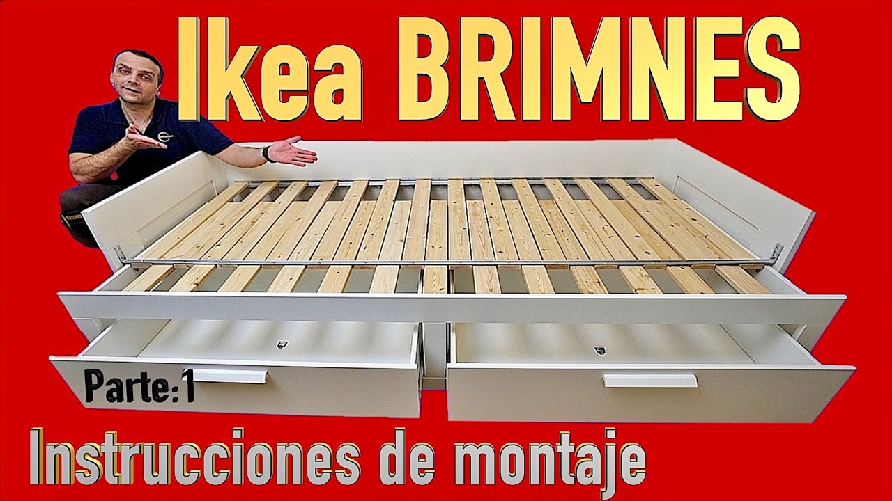 Ikea BRIMNES estructura diván con 2 cajones Instrucciones de montaje PARTE 1