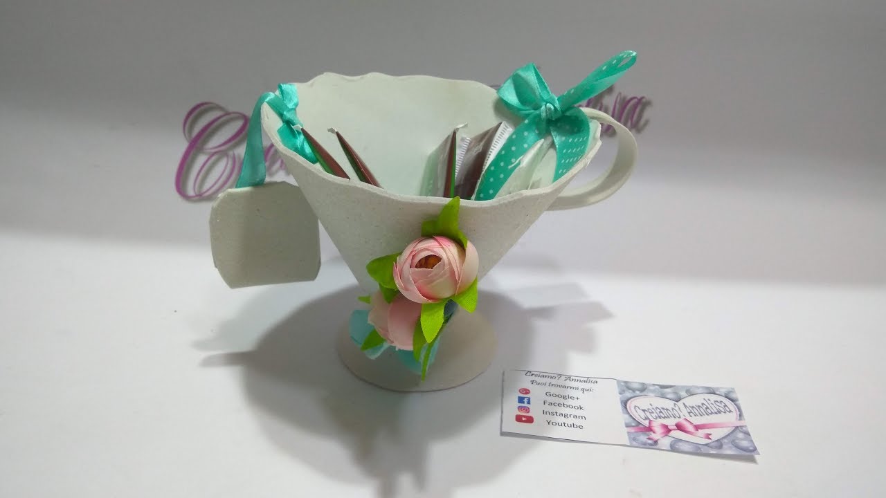 Tazza da the in stoffa, gomma eva o feltro