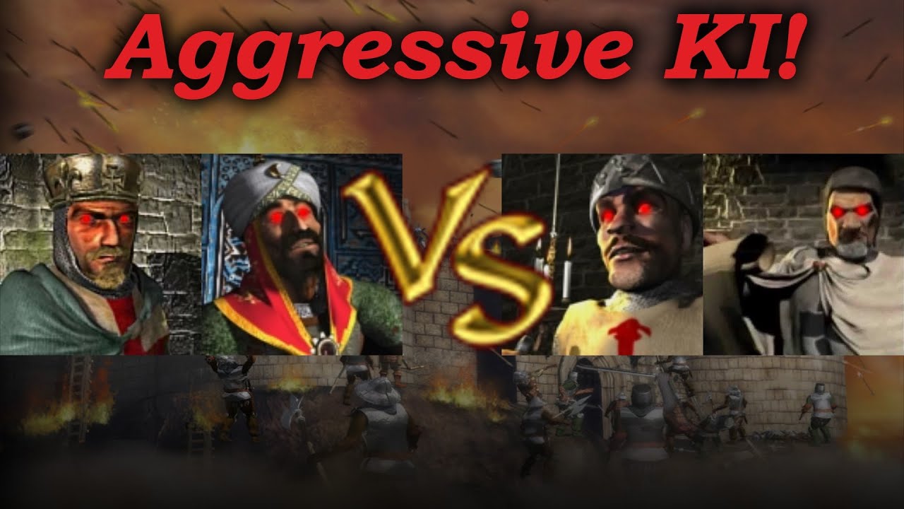 Richard + Saladin vs Sheriff + Friedrich | Tank-Support | Aggressive KI | KI Kämpfe (German)