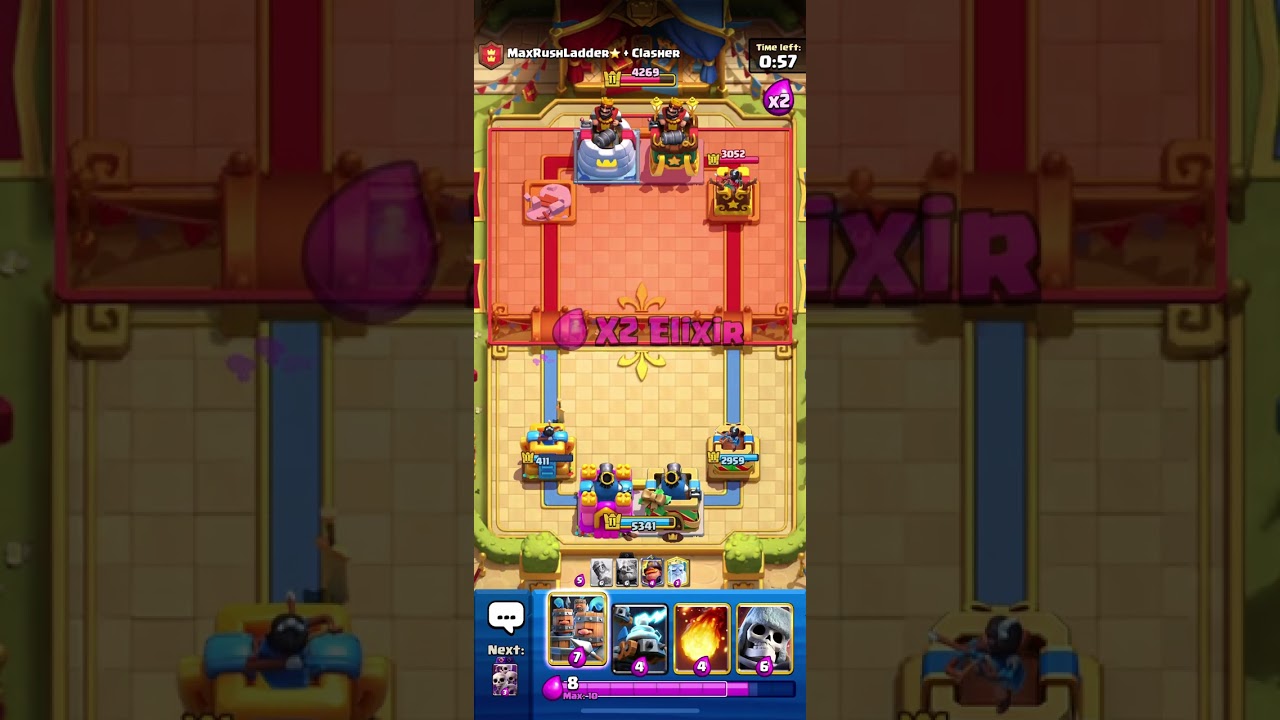 Playing clash royal in 2v2.
