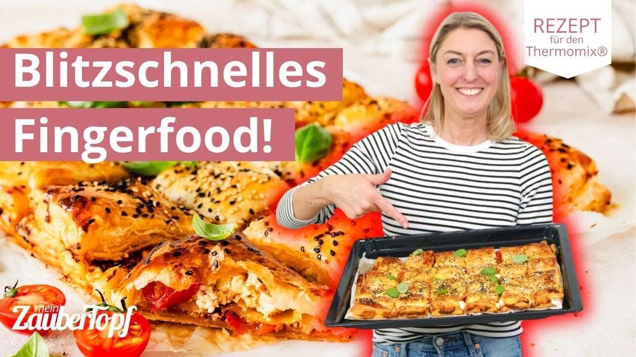 Thermomix® Rezept: Schnelle Blätterteig-Taschen mit Feta