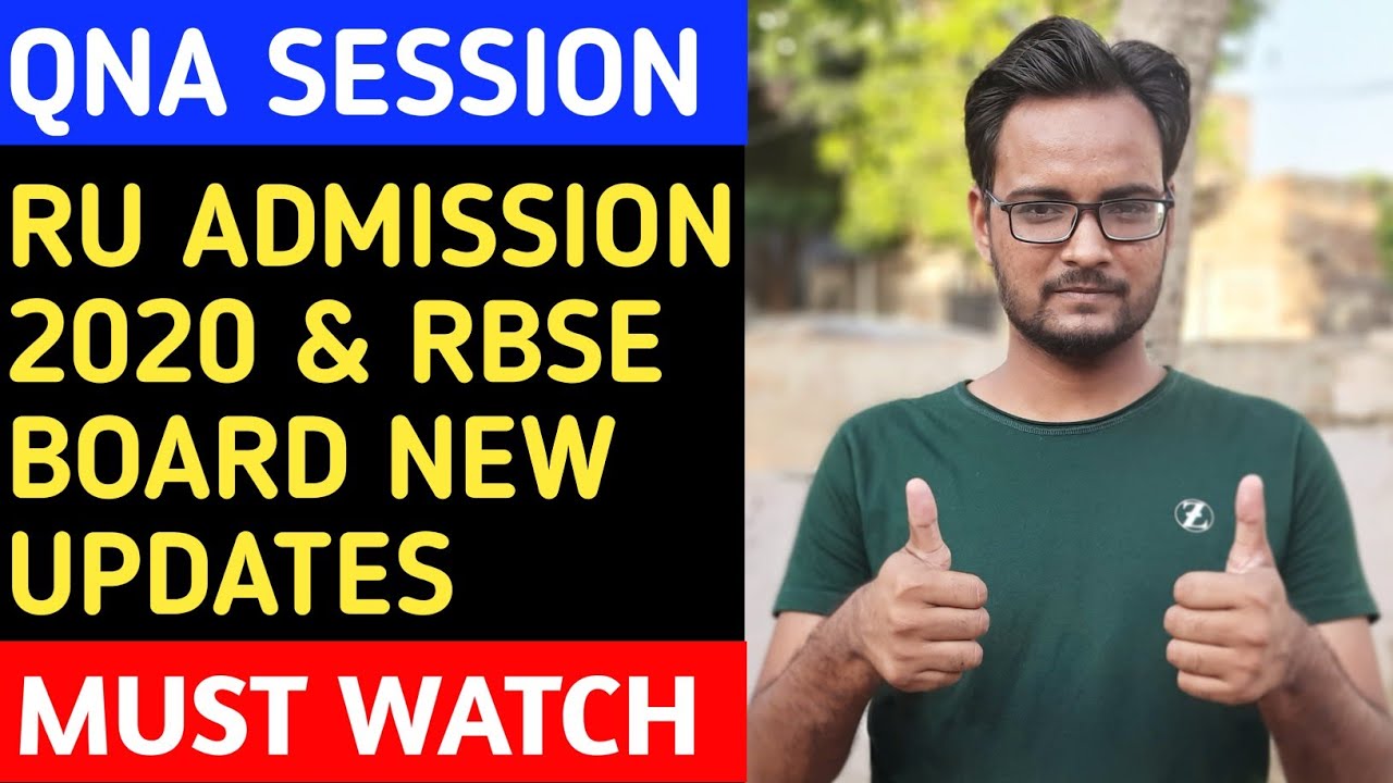 RU ADMISSION 2020-21 | RBSE BOARD UPDATE TODAY | QnA Session | Arvind Kundara | Genuine Classes