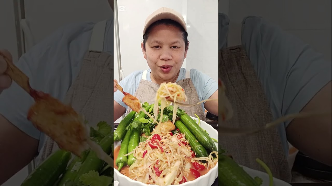 มาจ้า #ตำไทยไก่ทอด แกล้มผักสดๆ