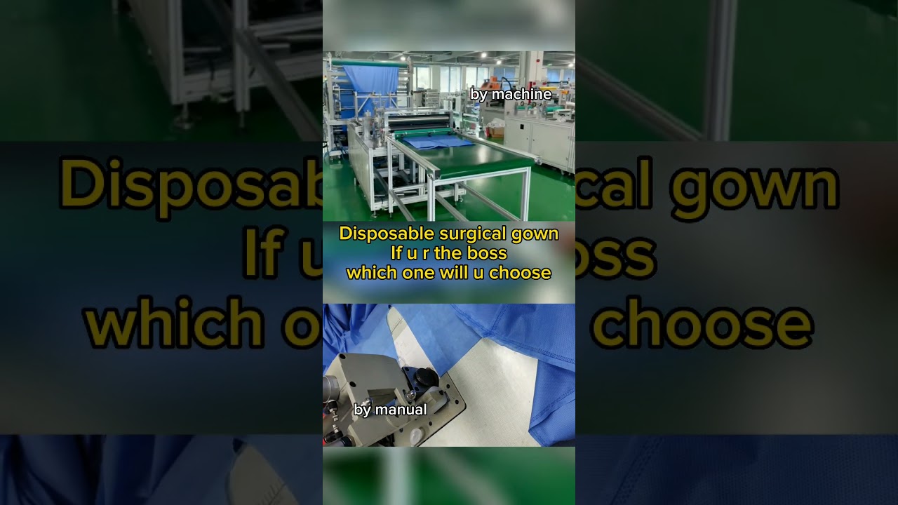 Surgical Gown made by machine Vs  manual #woozonhealthcare #factory #b2b #surgicalgown #healthcare