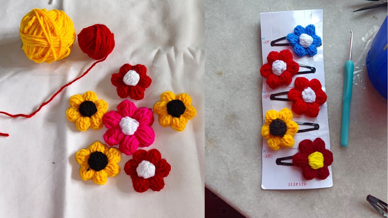 Crochet puff ফুল বানানোর সহজ পদ্ধতি/how to make a puffy crochet 🧶 flower for beginners 