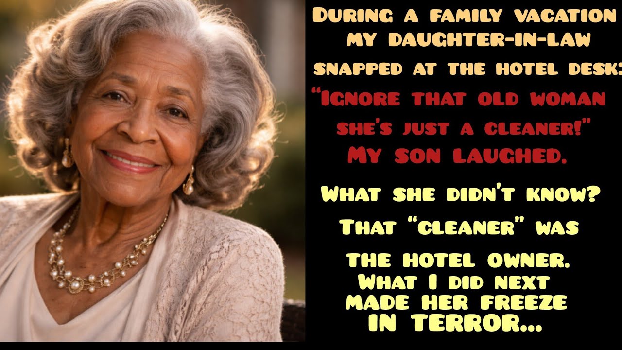 “‘Ignore that old woman—she’s only the cleaner,’ my daughter-in-law snapped at the receptionist.”