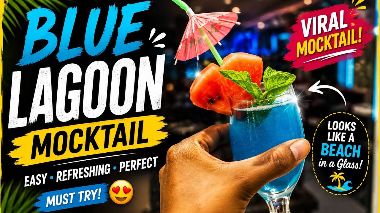 Delicious BLUE Lagoon Recipe You Need to Try Now | Easy Trending Drink | Bar Style at Home!