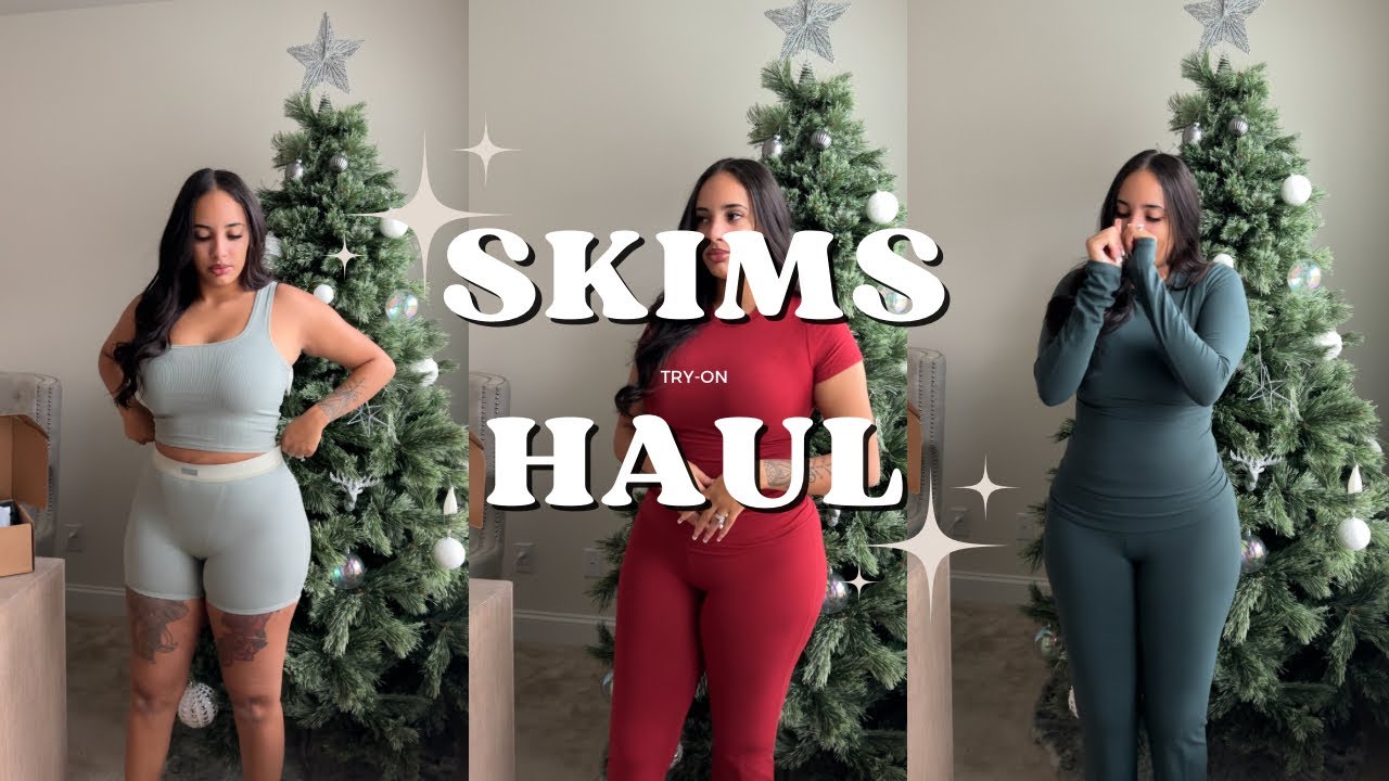 SKIMS TRY ON HAUL + SETS + CHRISTMAS COLORS