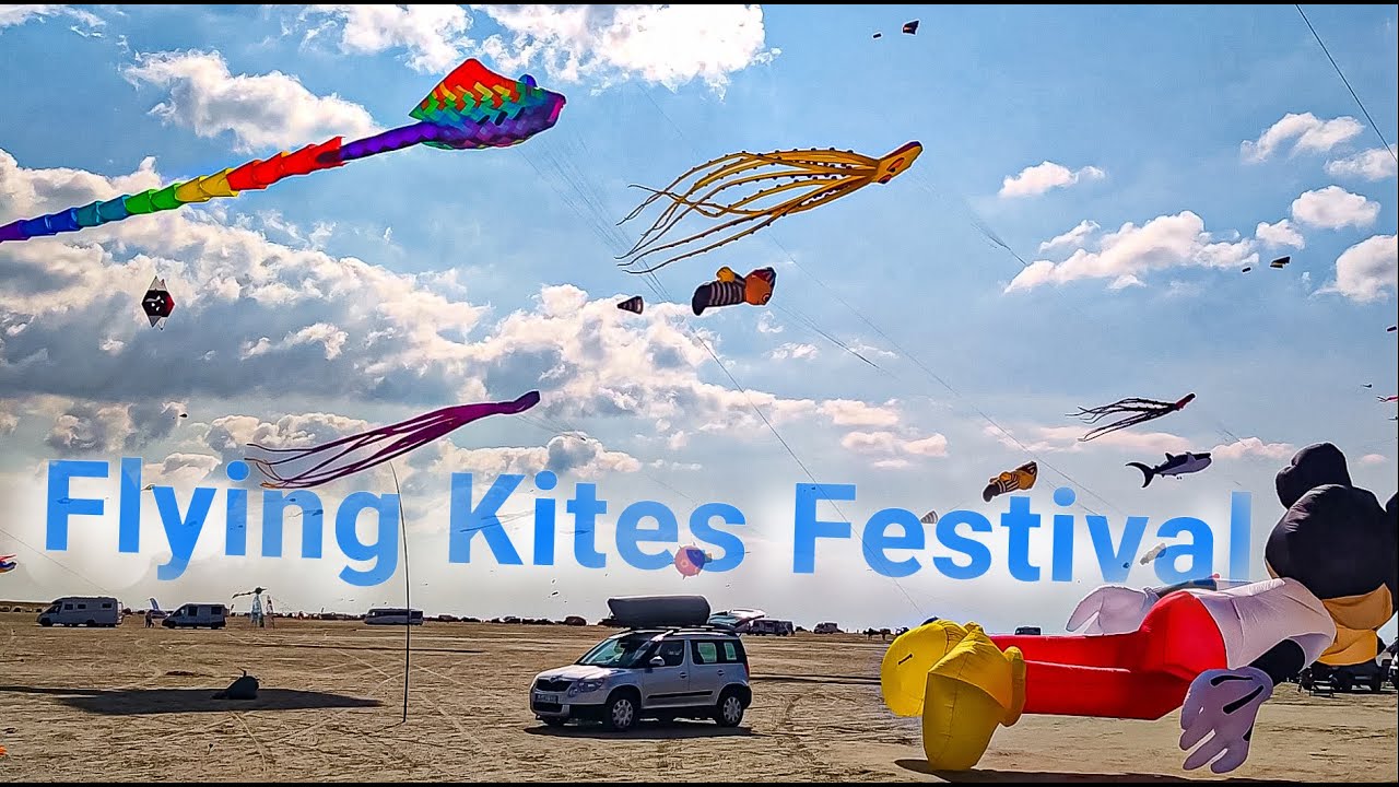 Flying Kites Festival on Lakolk beach, Rømø island, Denmark 2021