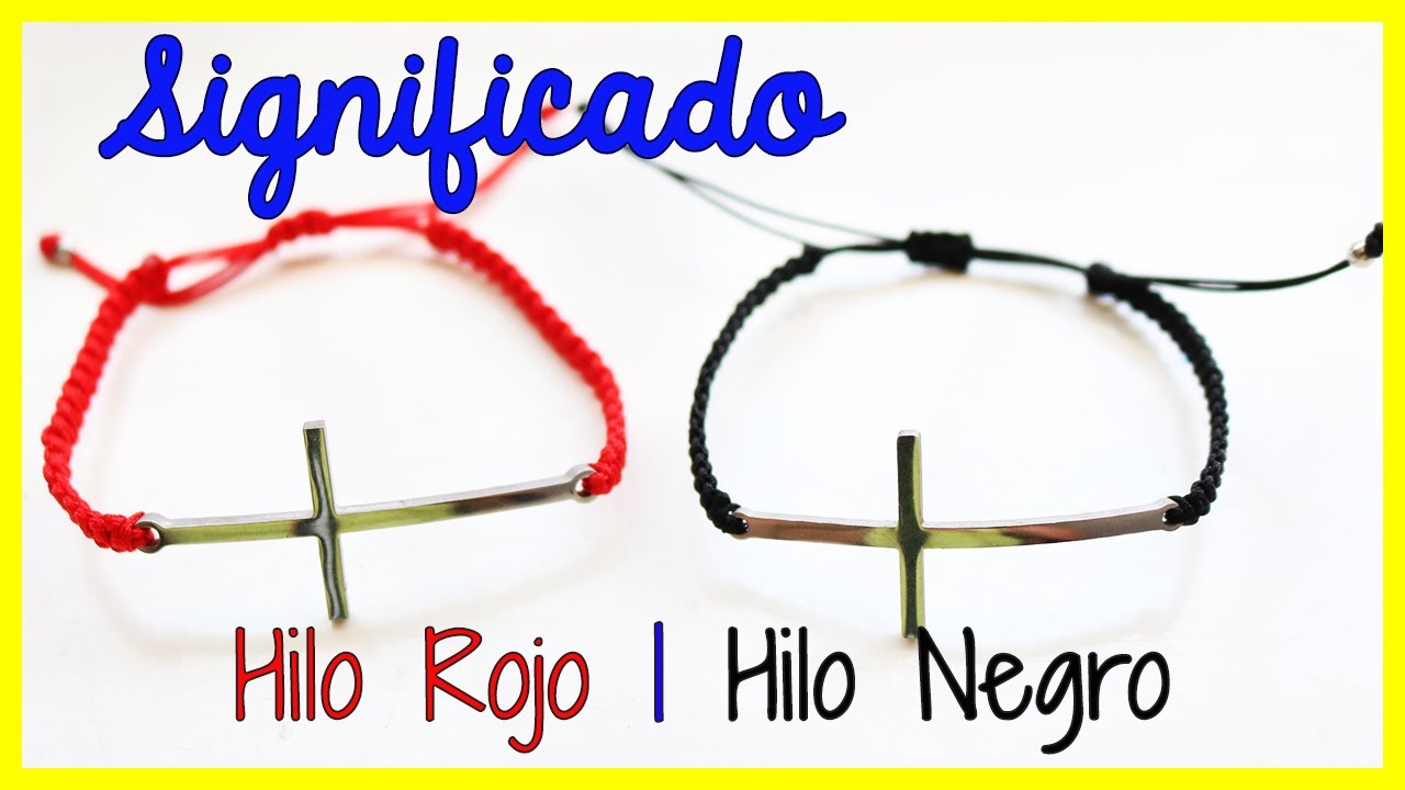 PULSERA HILO ROJO e HILO NEGRO ❤🖤📿 con CRUZ ✝