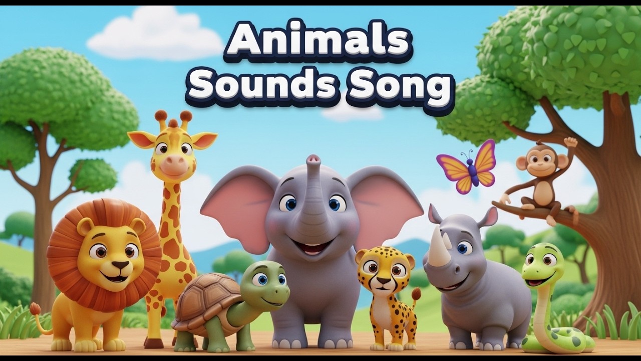 Animals Sounds Song | Learn Animal Names & Sounds for Kids #nurseryrhymes #kidslearning
