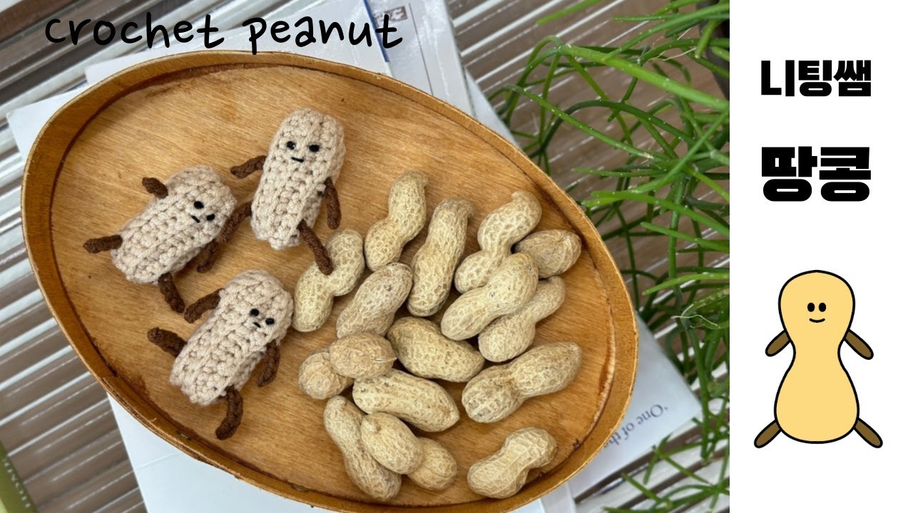 땅콩 키링 만들기 crochet peanut keyring
