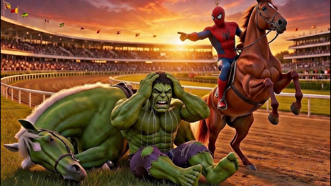 🐎🇺🇸 SPIDERMAN Defeats Hulk In The American Magic Horse Racing Championship