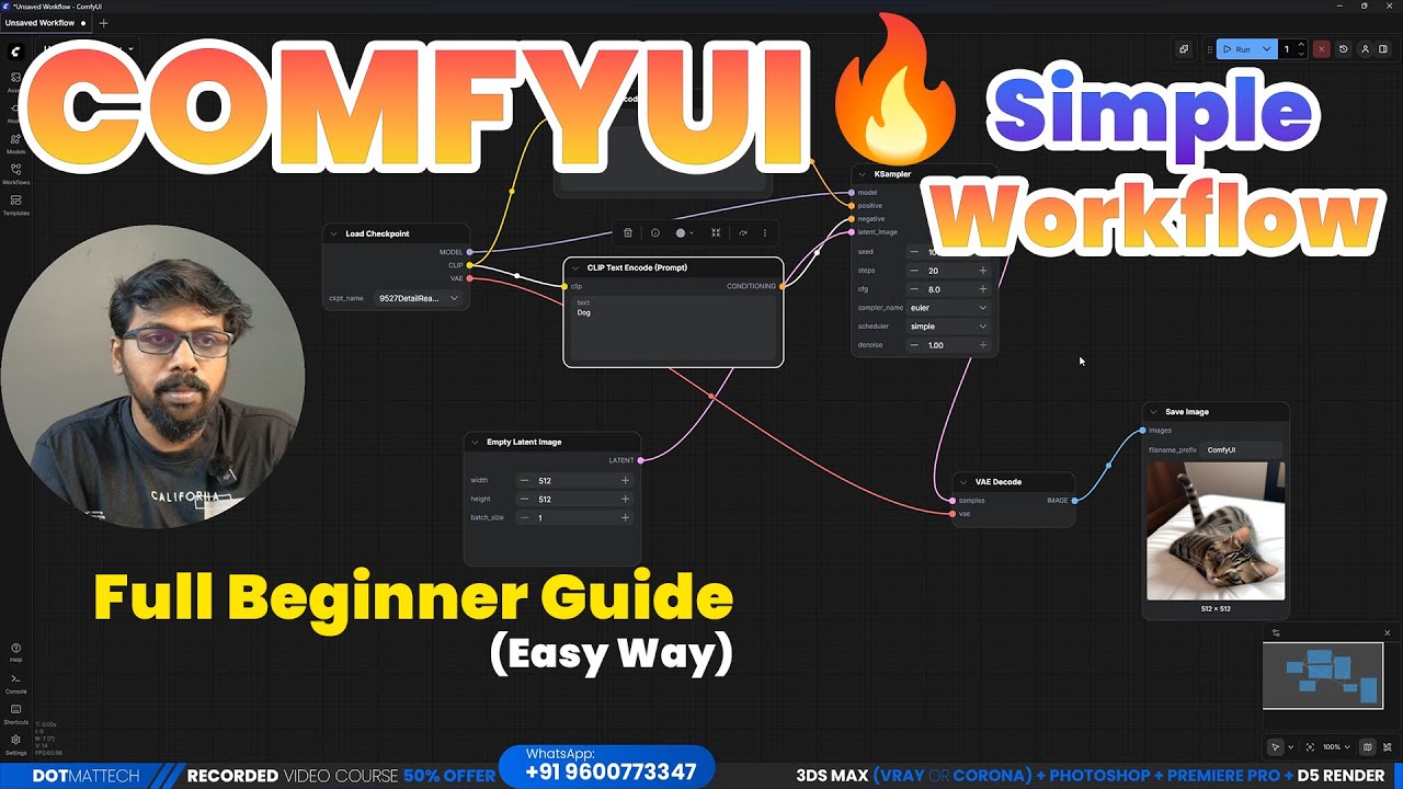 ComfyUI Workflow Tutorial, Create a Simple Workflow from Scratch, Step by Step Tutorial in Tamil