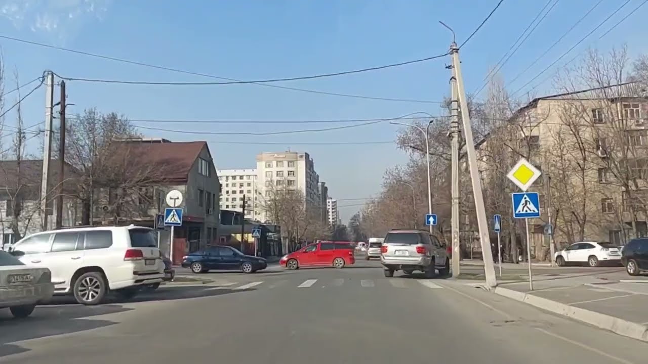 Экскурсия по городу Бишкек! Поездка по улицам. Кыргызстан 2022.Ул Панфилова  Кулатова.