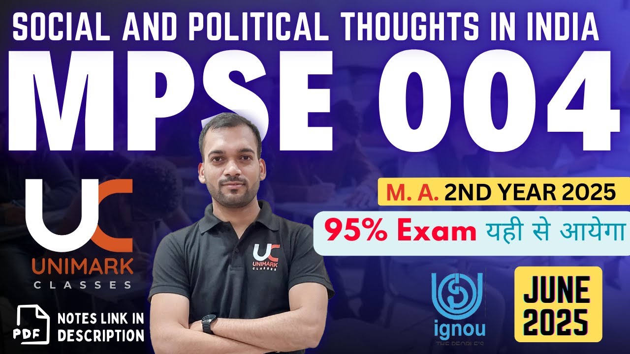 MPSE004 Secure 95+ | Most Important Question with Study Material | June 2025 IGNOU | Unimark Classes