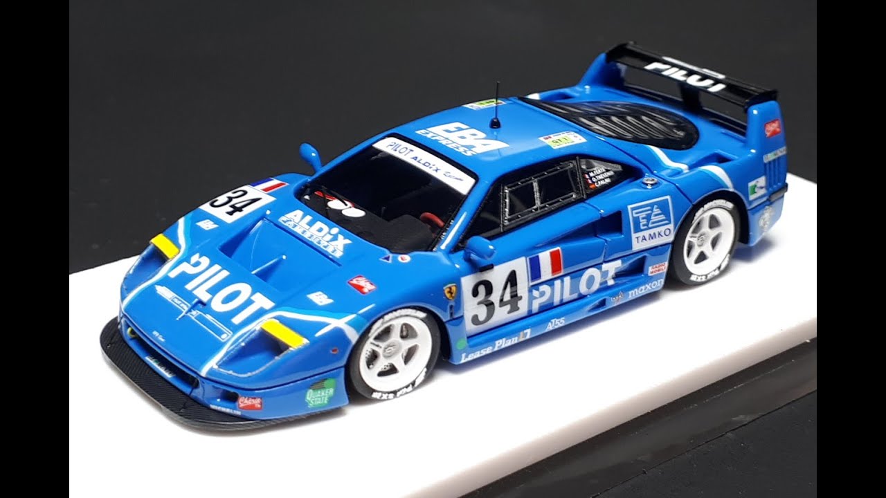 Обзор масштабной модели автомобиля Ferrari F40 LM Pilot 1995 LeMans от M64X в масштабе 1/64, изго...
