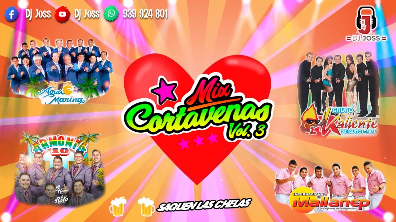 MIX CORTAVENAS VOL.3 ME EMBORRACHO POR TU AMOR, LA DUDA ARMONÌA 10, AGUA MARINA, KALIENTE, DJ JOSS