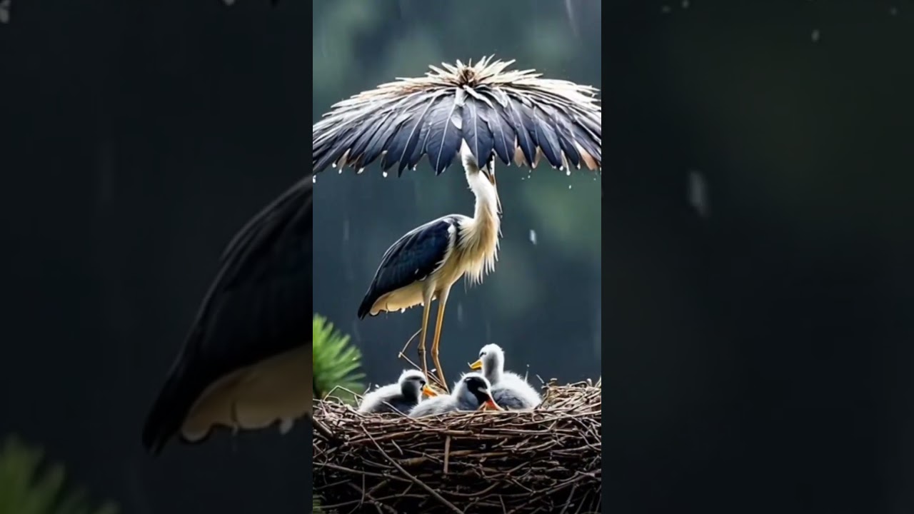 ☔ ☔(inspired by umbrella bird) #bird #birdspecies #umbrella #rain #nature