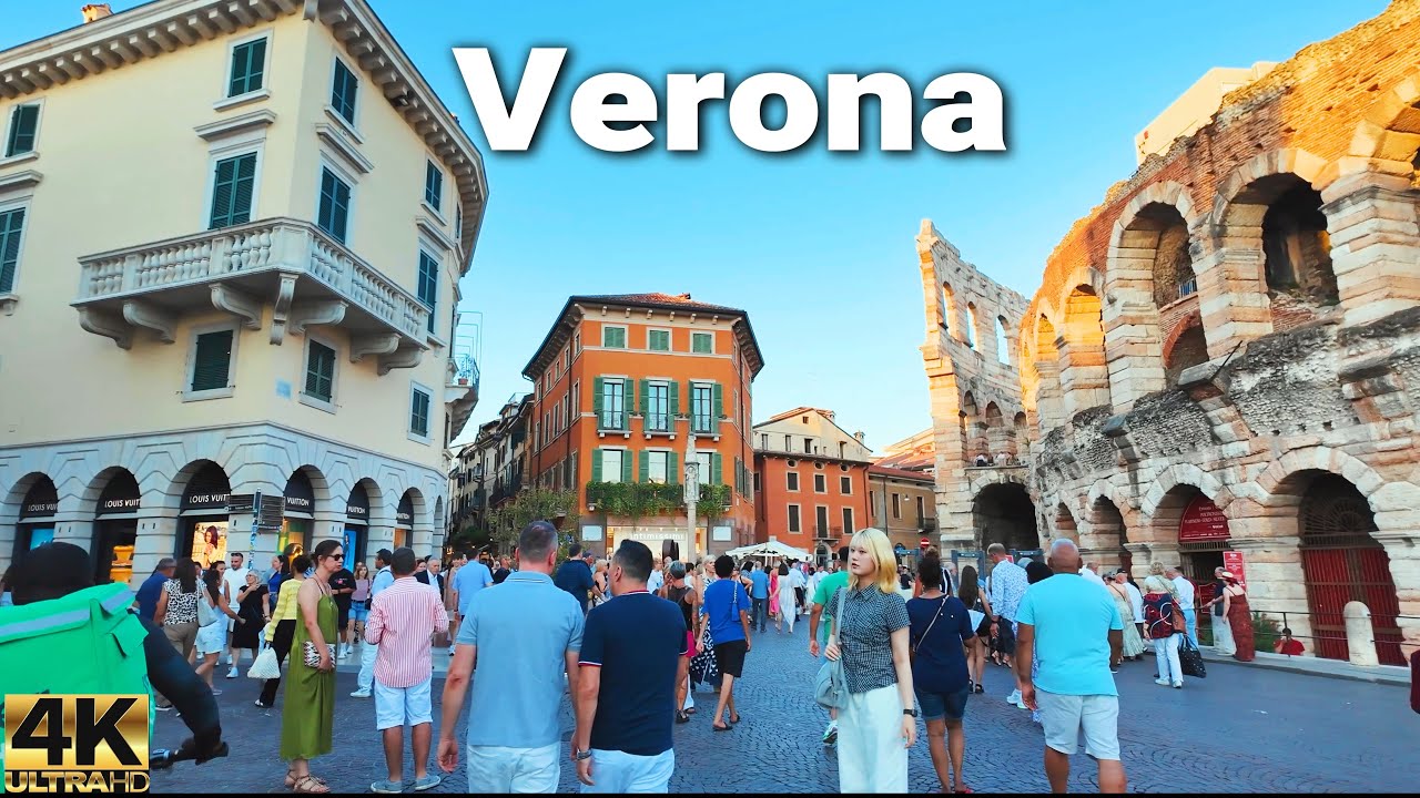 Verona Walking Tour 4K 60fps | Explore Verona Italy’s Top Attractions & Landmarks