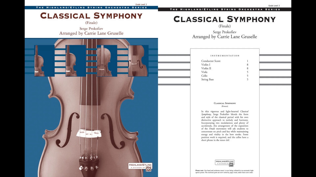 Classical Symphony,  arr. Carrie Lane Gruselle &ndash; Score & Sound