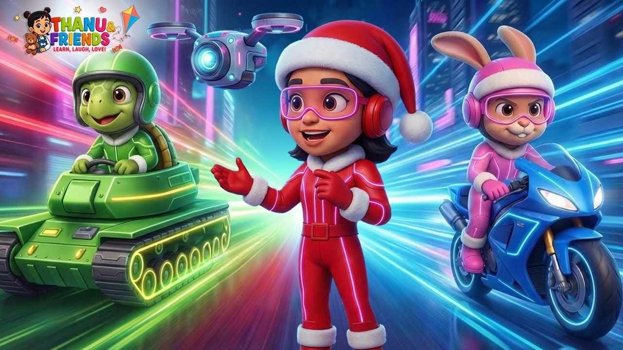 Malayalam Christmas Story for Kids | ആമയും മുയലും 3.0 | Thanu & Friends Cyber Race | Moral Story