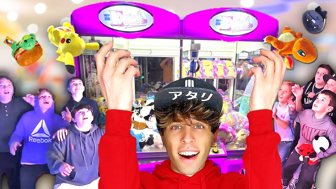 $100 Claw Game Challenge But I Gave Everything Away!