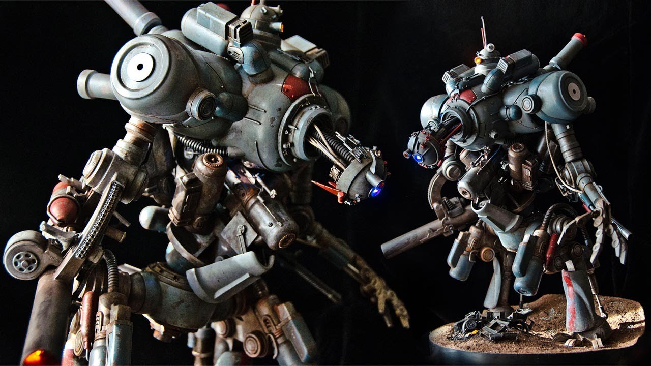 Scratchbuilding a Mech Part 2 - painting, base and lights