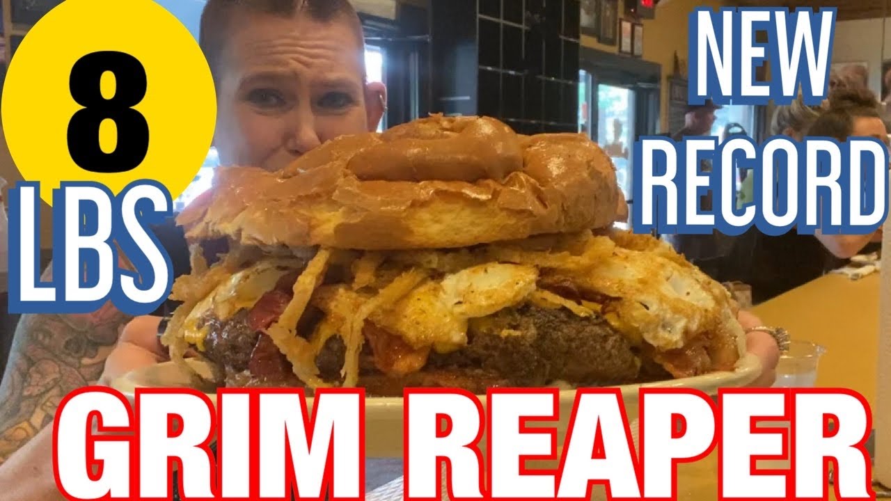 Челлендж Lucky's GRIM REAPER BURGER | МАМА ПРОТИВ ЕДЫ | НОВЫЙ РЕКОРД | 8 ФУНТОВ