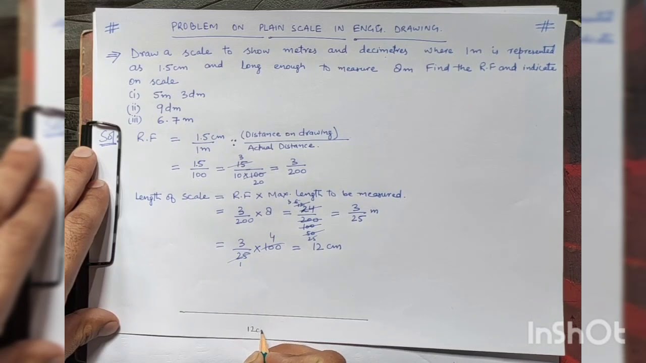 PLAIN SCALE PROBLEM IN ENGG. DRAWING