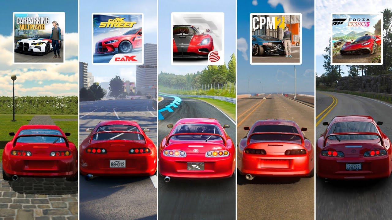 Car Parking Multiplayer VS Carx Street VS Racing Master VS Cpm 2 VS Forza 5 | Sound Comparison